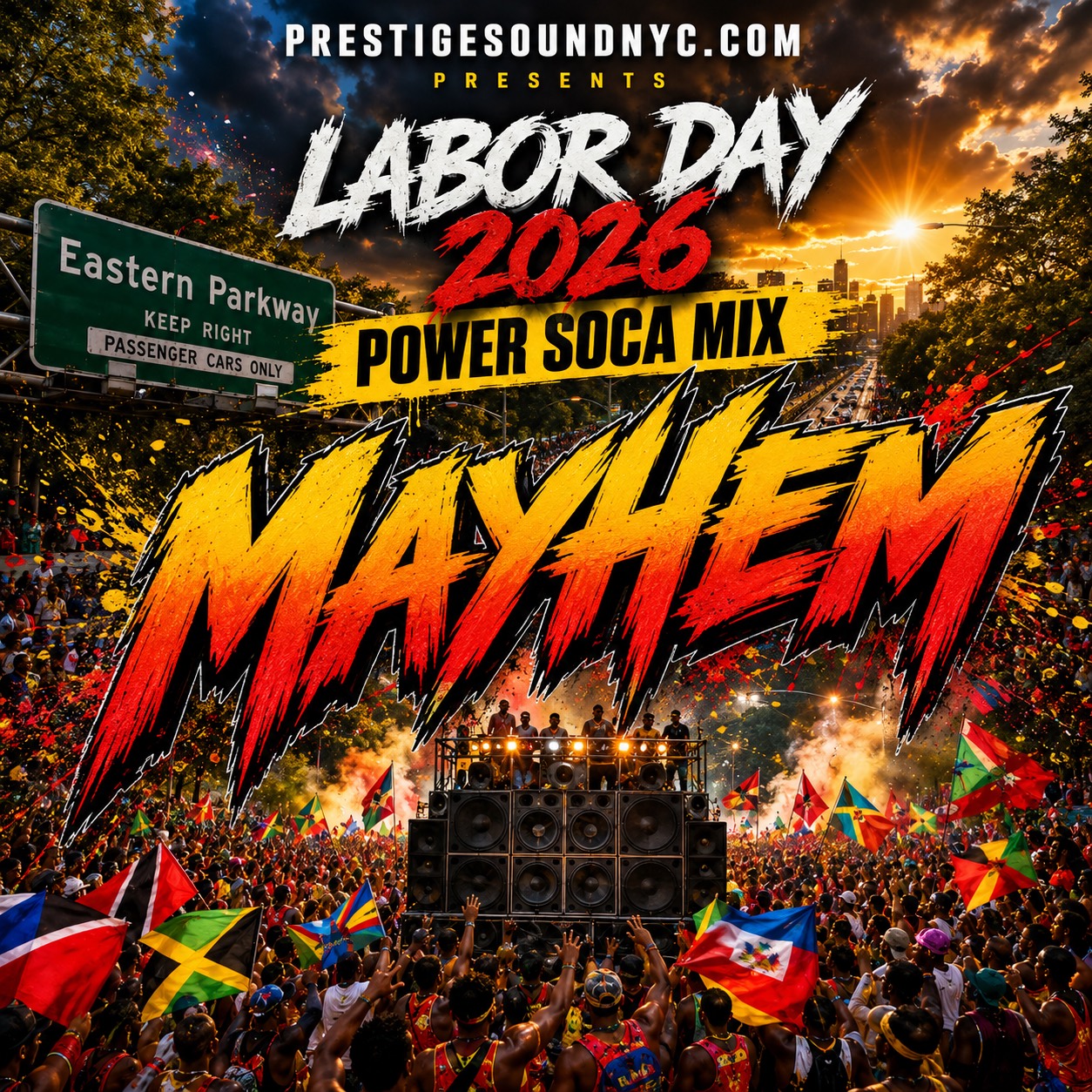 Mayhem 2026 Soca Power Mix official mixtape cover